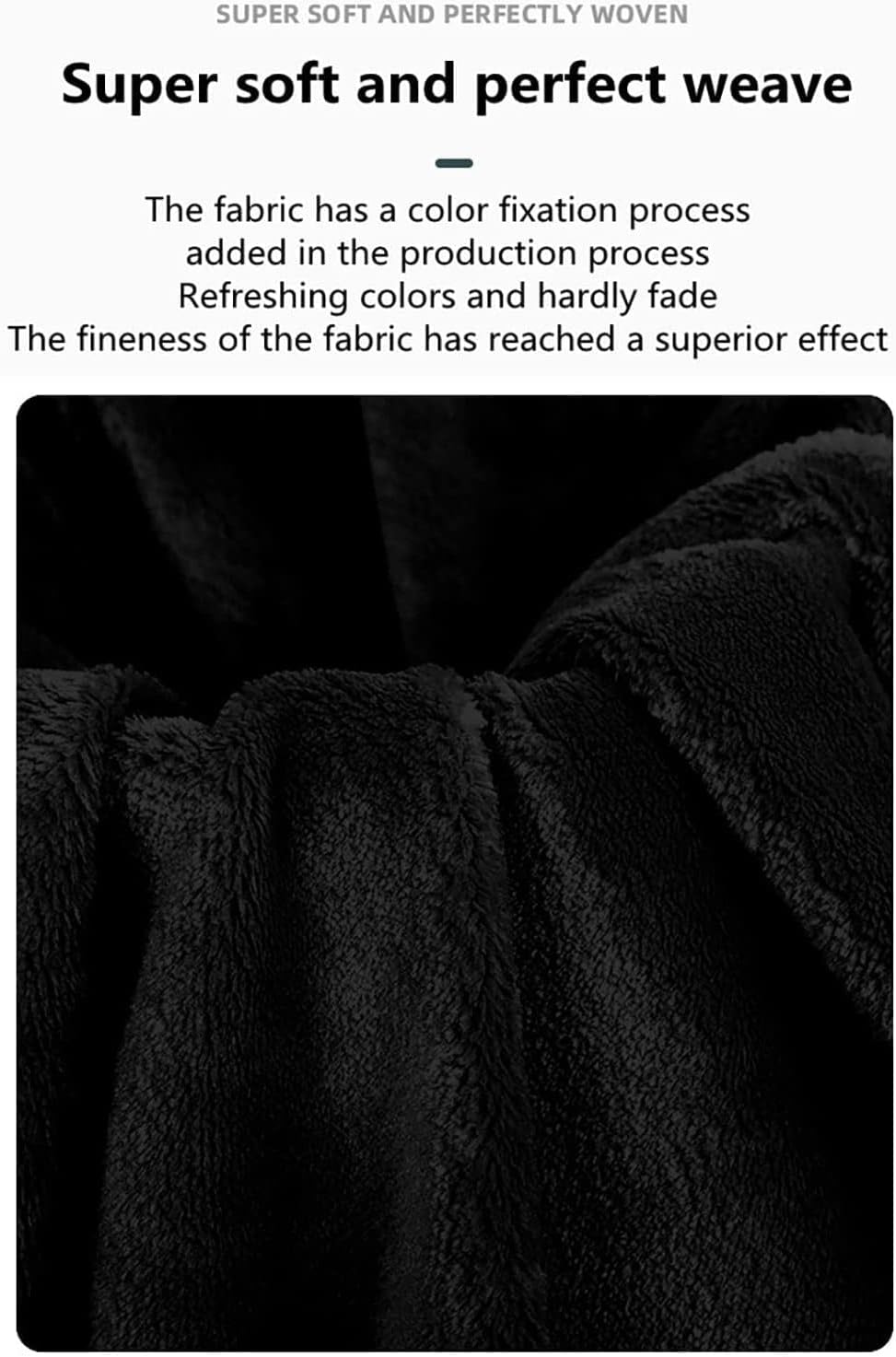 EKWQ 5 6 7 FT Bean Bag Chair Cover Chair Cushion, Big Round Soft Fluffy PV Velvet Sofa Bed Cover(it was only a Cover, not a Full Bean Bag) Living Room Furniture Lazy Sofa Bed Cover, Black, 5FT - Image 7