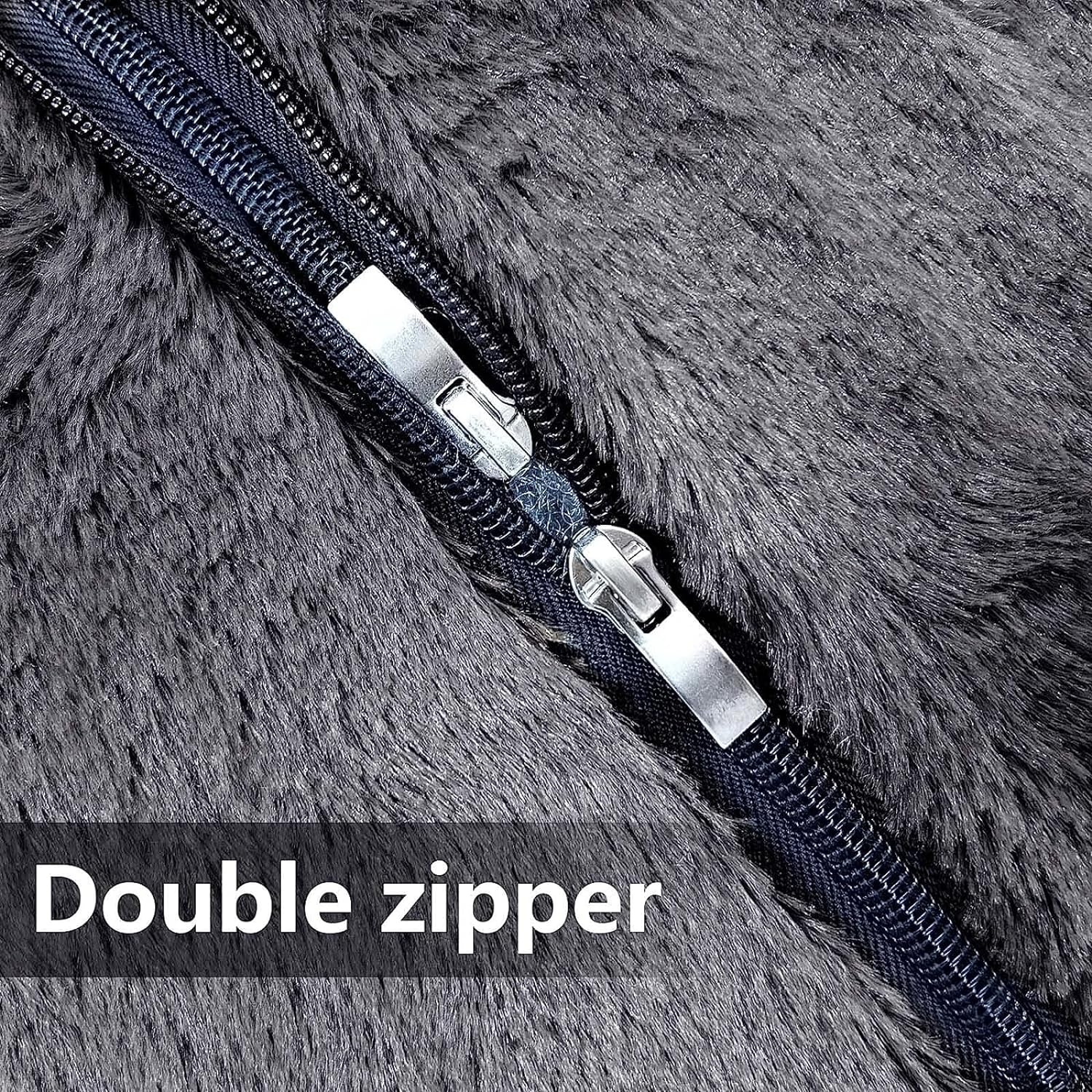 EKWQ 5 6 7 FT Bean Bag Chair Cover Chair Cushion, Big Round Soft Fluffy PV Velvet Sofa Bed Cover(it was only a Cover, not a Full Bean Bag) Living Room Furniture Lazy Sofa Bed Cover, Black, 5FT - Image 3